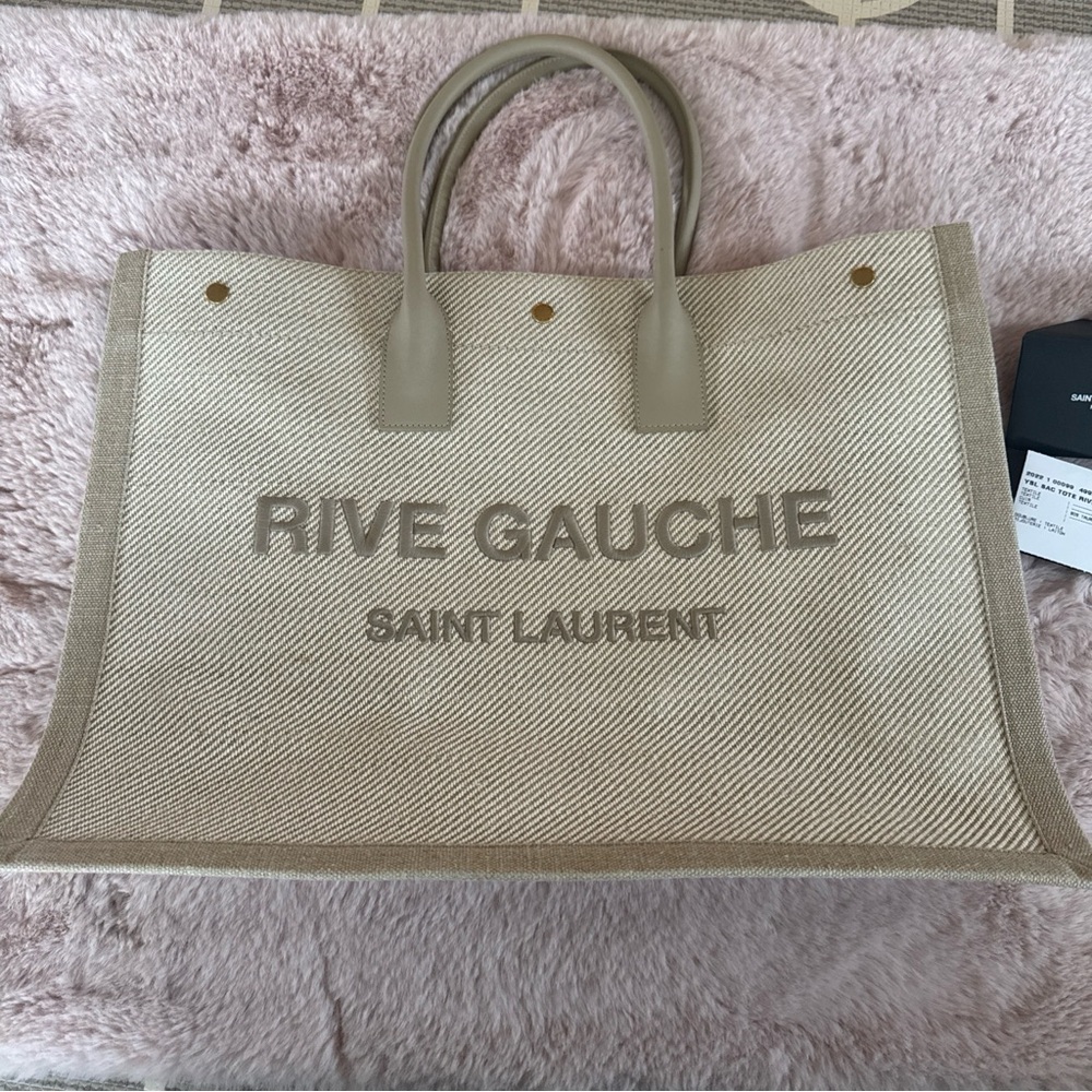 Saint Laurent Rive Gauche Beige Tote Bag